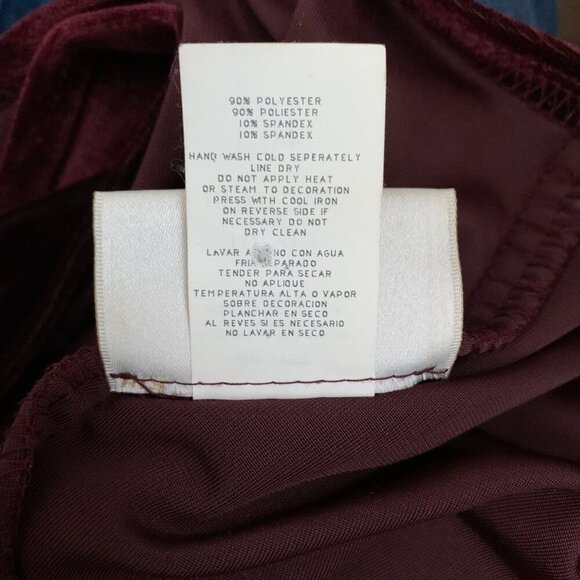 Vintage 90s Burgundy Velvet Floral Glitter Stretchy Sleeveless Sheath Dress - Picture 14 of 14